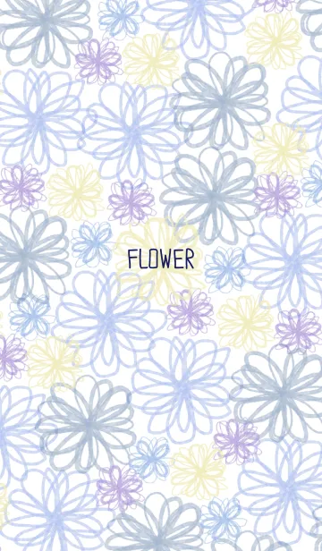 [LINE着せ替え] FLOWER-青-の画像1