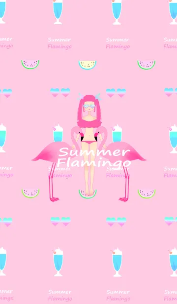 [LINE着せ替え] Summer Flamingoの画像1