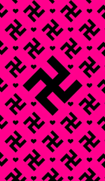 卍 MANJI - PINK ＆ BLACK - HEART ❤の着せ替えメイン画像