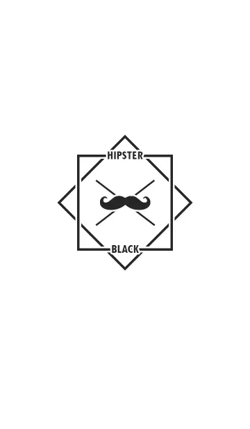 [LINE着せ替え] Hipster - Blackの画像1
