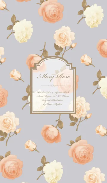 [LINE着せ替え] Mary Rose - Powder Blue ＆ Apricot Pinkの画像1