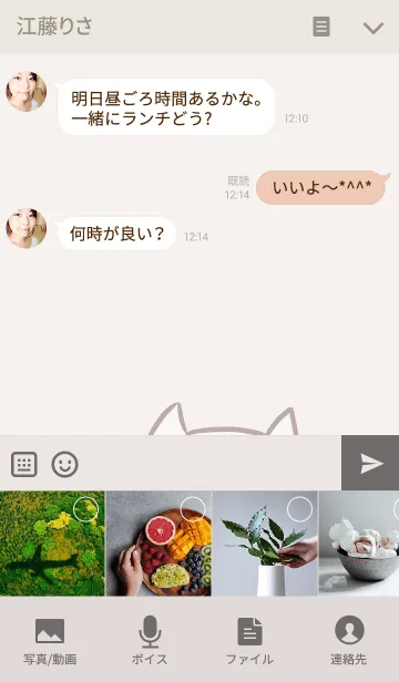 [LINE着せ替え] シンプル ねこの画像4