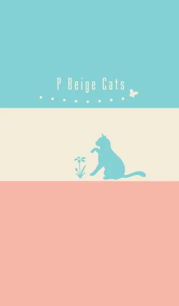 [LINE着せ替え] シンプルな猫 ピンクベージュの着せ替えの画像1