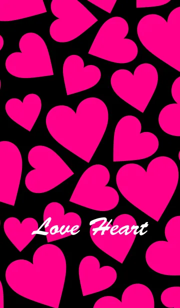 [LINE着せ替え] Love Heart -BLACK＆PINK-の画像1