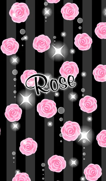 [LINE着せ替え] バラの着せかえ 黒×ピンクの画像1
