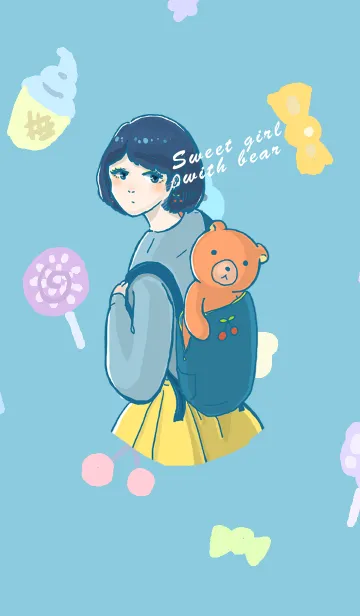[LINE着せ替え] Sweet girl with bearの画像1