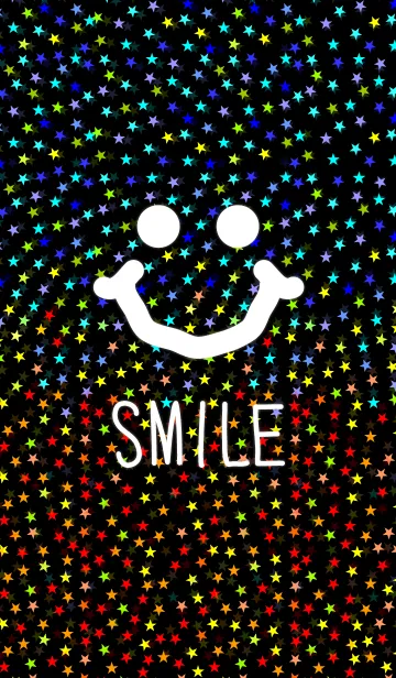 [LINE着せ替え] カラフルスタースマイル-黒2-の画像1