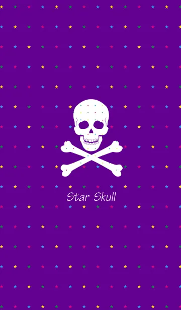 星ドクロ（紫）star skull purpleの着せ替えメイン画像