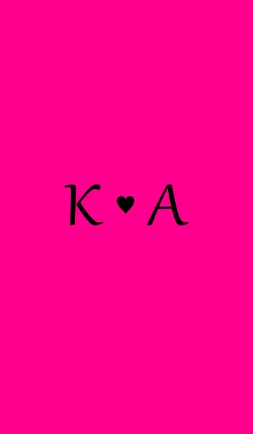 [LINE着せ替え] Initial "K ＆ A" Vivid pink ＆ black.の画像1
