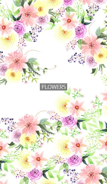 [LINE着せ替え] water color flowers_243の画像1
