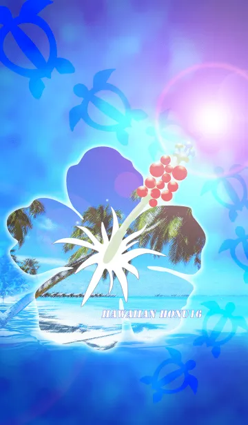 [LINE着せ替え] リゾート気分-ハワイアン・ホヌ16-の画像1