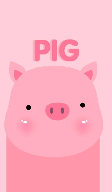 [LINE着せ替え] Simple Pink Pig theme v.3の画像1