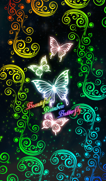 Beautiful Rainbow Butterfly 美しい蝶 のline着せ替え 画像 情報など