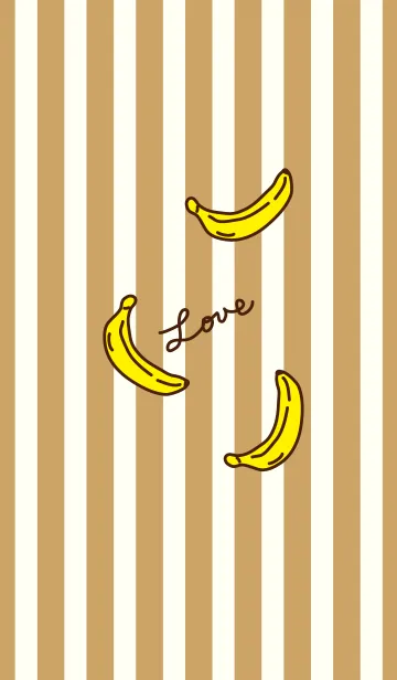 [LINE着せ替え] バナナ-ベージュストライプ-の画像1
