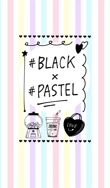 [LINE着せ替え] black+pastel=！！！の画像1