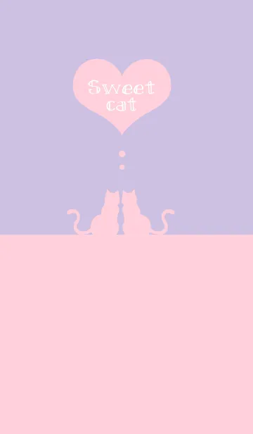 [LINE着せ替え] sweet cat 【pink＆purple】の画像1