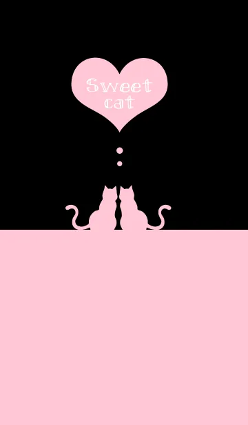 [LINE着せ替え] sweet cat 【black＆pink】の画像1