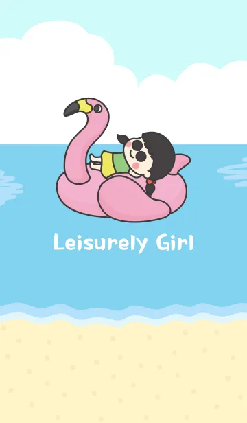 [LINE着せ替え] Enjoy the Summer with Leisurely Girlの画像1