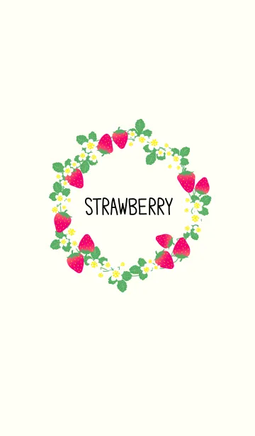 [LINE着せ替え] いちご-オフホワイト-の画像1