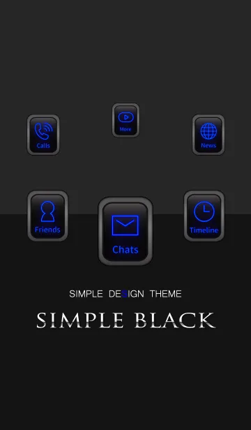 [LINE着せ替え] SIMPLE BLACK - Premium Blue Edition - 3の画像1