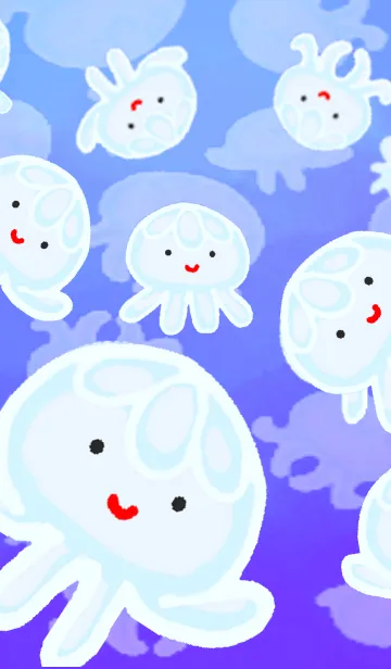 お気楽クラゲ 白 Ver.のLINE着せ替え