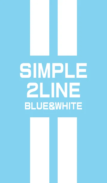 [LINE着せ替え] ブルー＆ホワイトライン(シンプルデザイン)の画像1