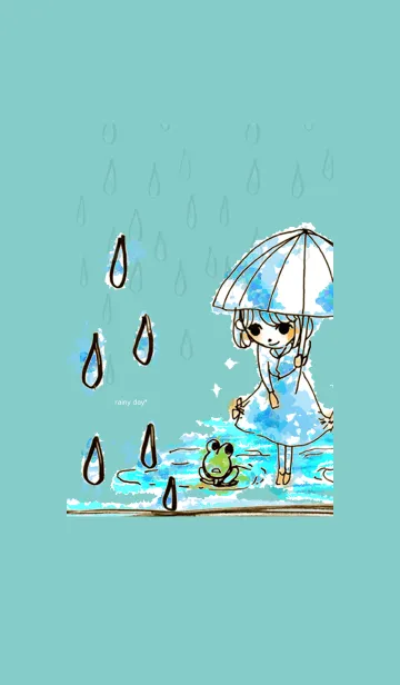 [LINE着せ替え] rainy day* Girls illustrations by rororoの画像1