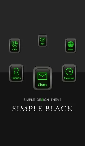 [LINE着せ替え] SIMPLE BLACK - Premium Green Edition - 3の画像1