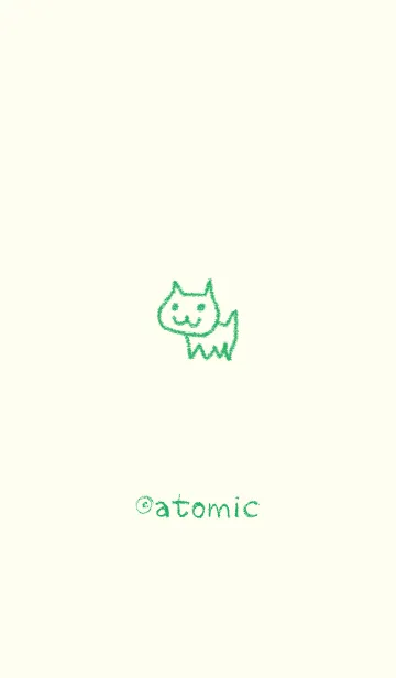 お絵描き <猫> 白緑の着せ替えメイン画像