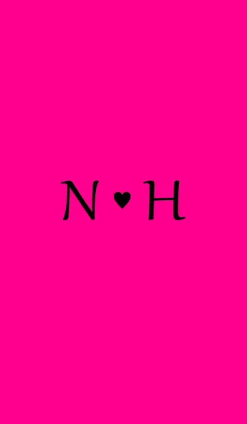 [LINE着せ替え] Initial "N ＆ H" Vivid pink ＆ black.の画像1