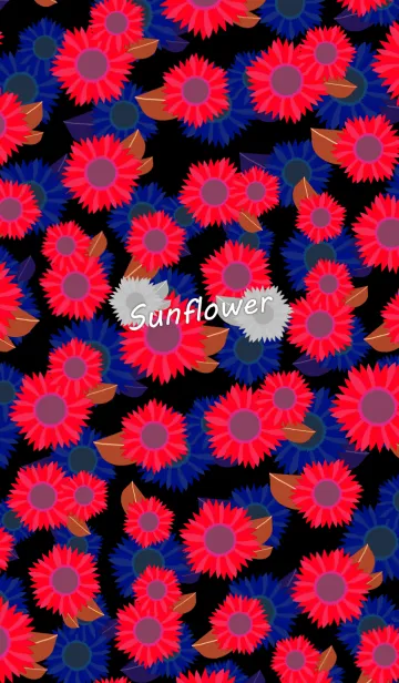[LINE着せ替え] ひまわり -Red ＆ Blue-の画像1