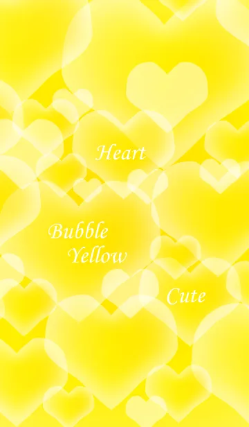 [LINE着せ替え] Heart Bubble Yellow Cuteの画像1