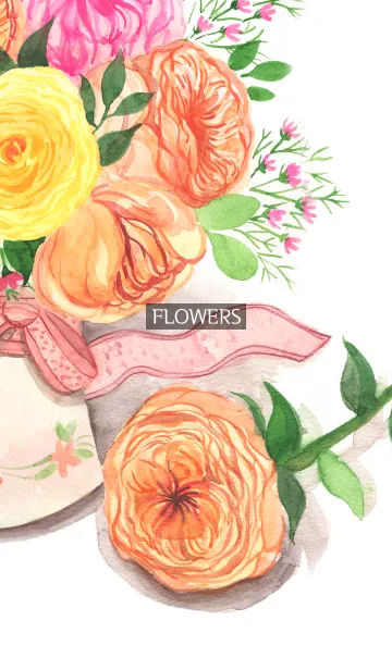 [LINE着せ替え] water color flowers_251の画像1