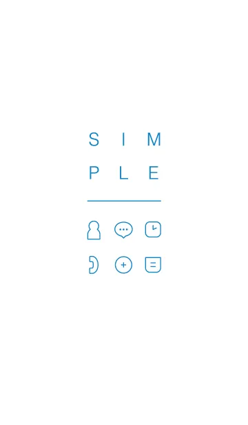 [LINE着せ替え] SIMPLE / ホワイトブルーの画像1