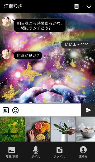 [LINE着せ替え] Space Dolphin Butterfly 1の画像4