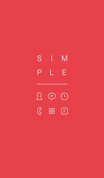 [LINE着せ替え] SIMPLE / レッドの画像1