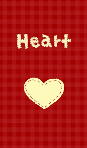 Heart in red checkの着せ替えメイン画像