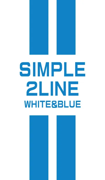 [LINE着せ替え] ホワイト＆ブルーライン(シンプル)の画像1