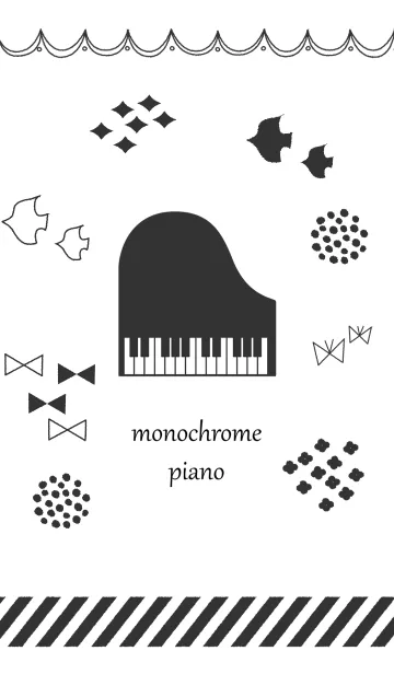 [LINE着せ替え] モノクロピアノの画像1