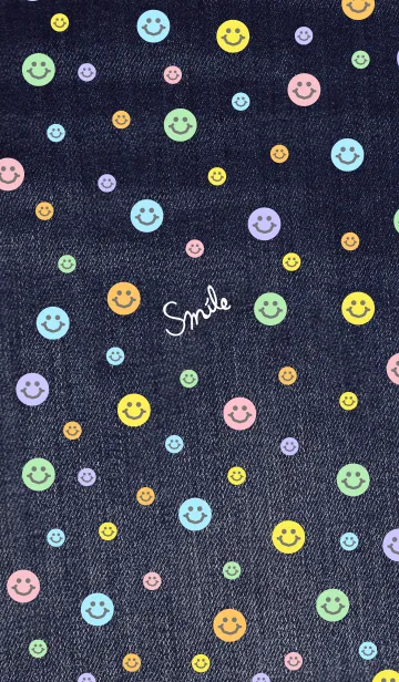 [LINE着せ替え] デニム-カラフルスマイル-の画像1