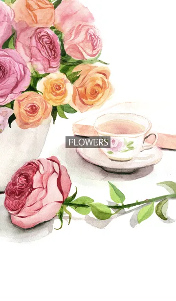 [LINE着せ替え] water color flowers_252の画像1