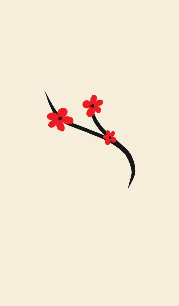 [LINE着せ替え] Lovely Sakura Cherry Blossom Red ＆ Beigeの画像1