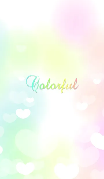[LINE着せ替え] Colorful-1 虹とハートのゆめかわ着せかえの画像1