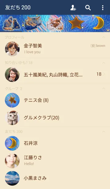 [LINE着せ替え] 猫と星空の画像2