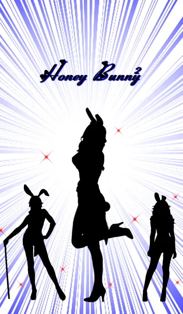 [LINE着せ替え] Honey Bunny-2-White＆Blueの画像1