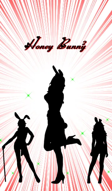 [LINE着せ替え] Honey Bunny-2-White＆Redの画像1
