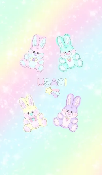 ゆめかわいい パステルファンシーうさぎのline着せ替え 画像 情報など