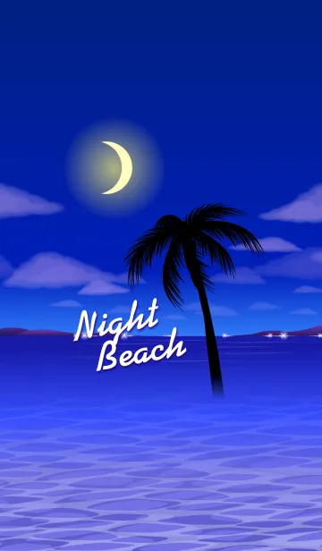 [LINE着せ替え] Night Beach-1-夜のリゾートビーチの画像1