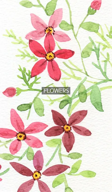 [LINE着せ替え] water color flowers_256の画像1