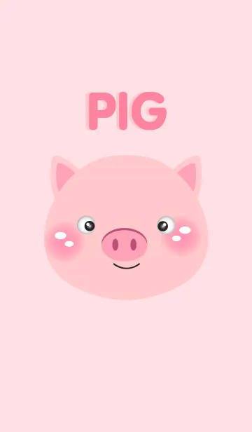 [LINE着せ替え] Simple Pink Cute Pig theme v.3の画像1
